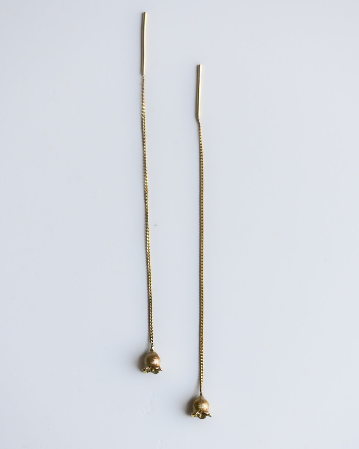 Botanical Threader Earrings in 18K Gold