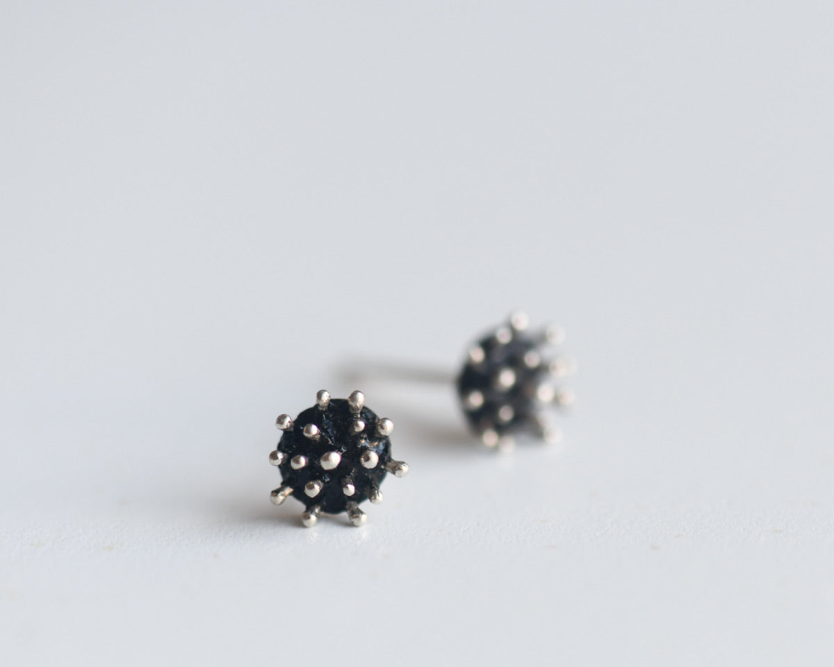 Dogwood Crown Earrings in Sterling Silver