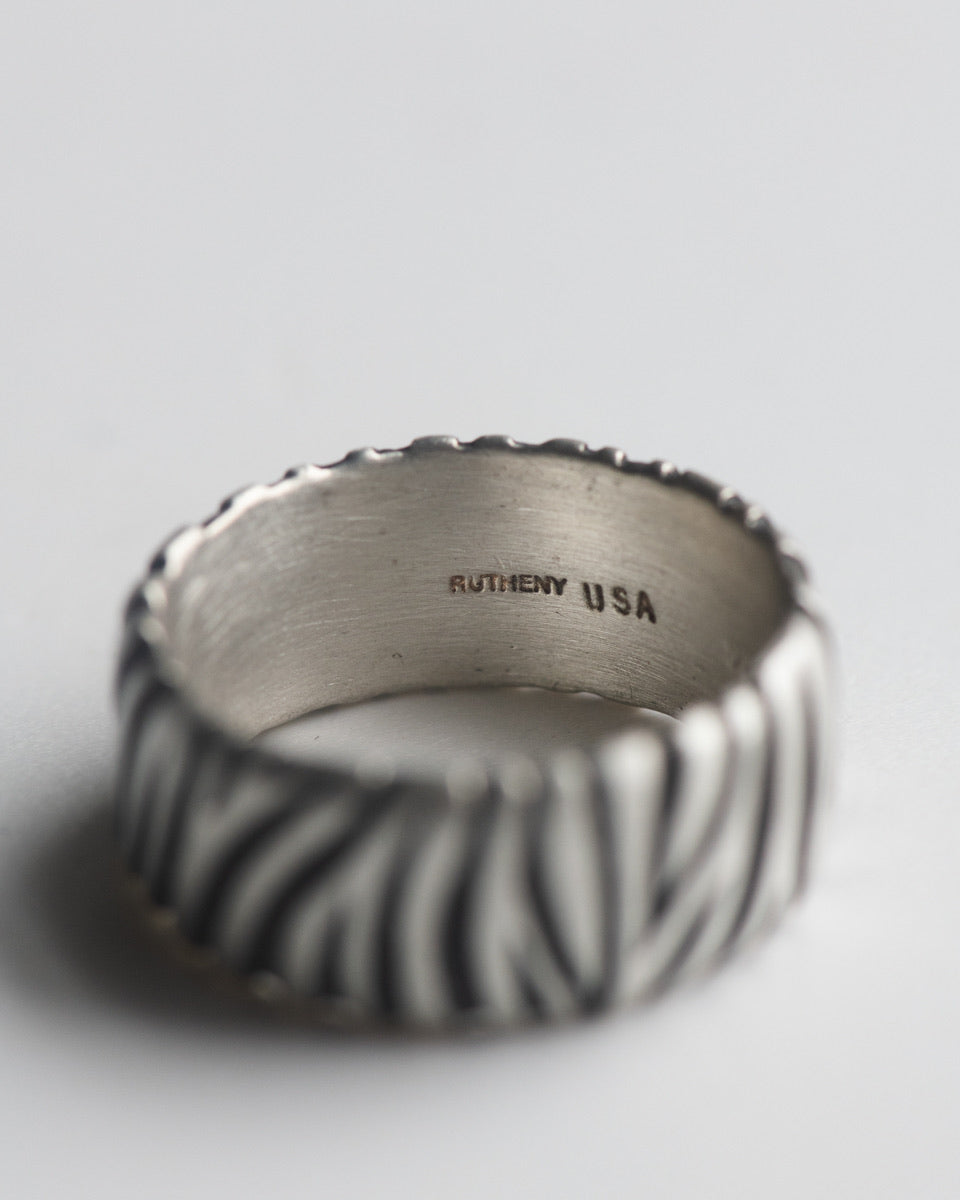 Zebra Texture Ring in Sterling Silver