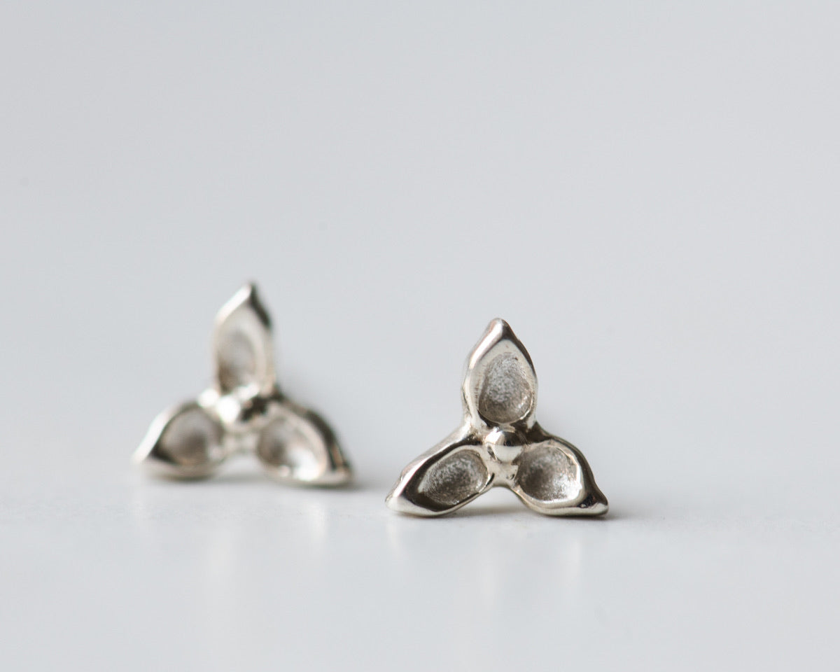 Trillium Stud Earrings in Sterling Silver