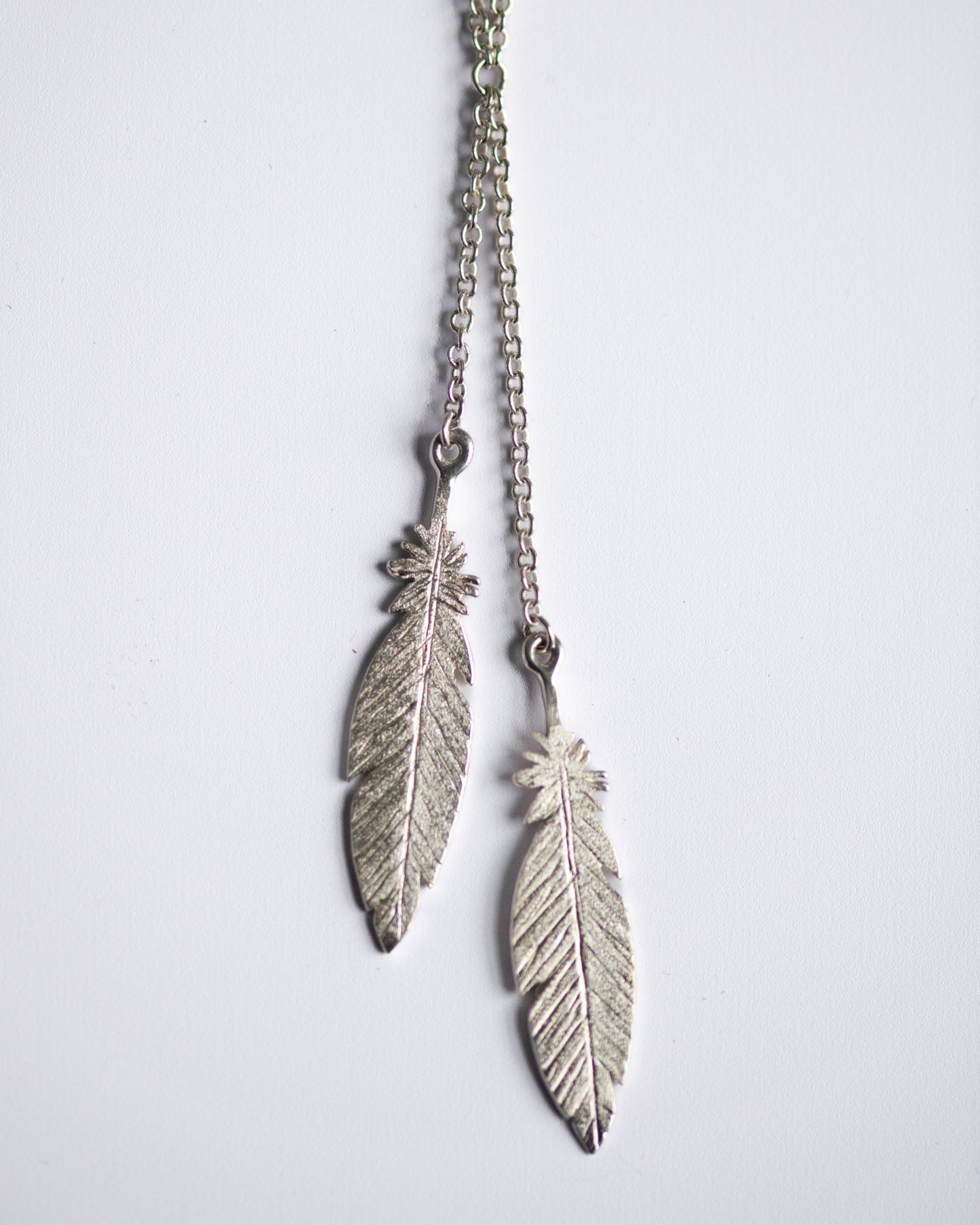 Feather Lariat in Sterling Silver