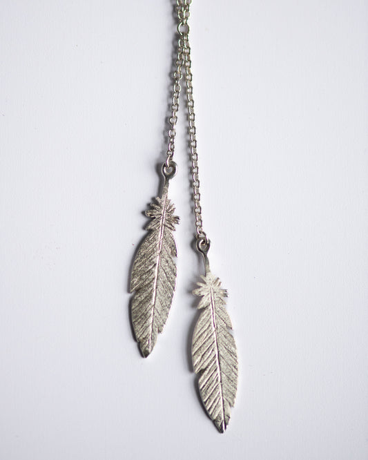 Feather Lariat in Sterling Silver