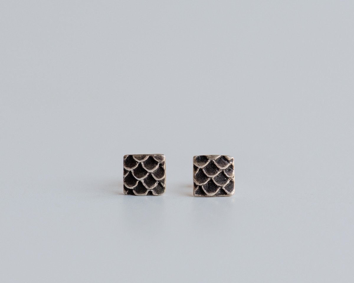 Scales Texture Stud Earrings