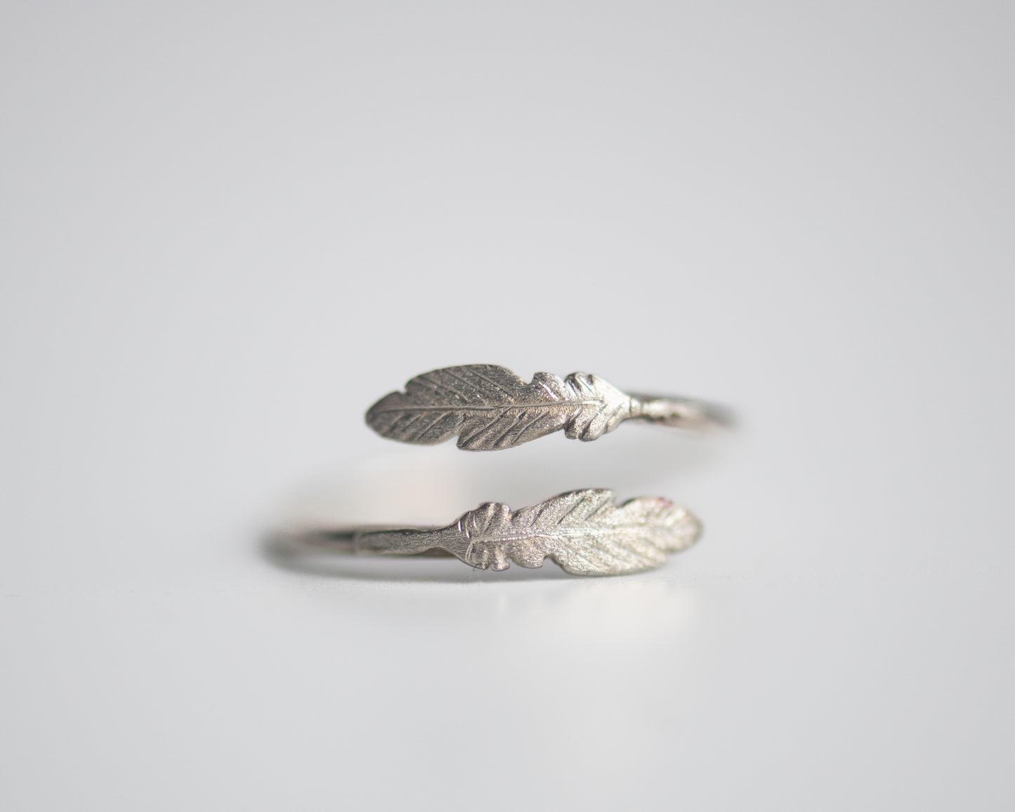 Feather Bypass Ring in Sterling Silver