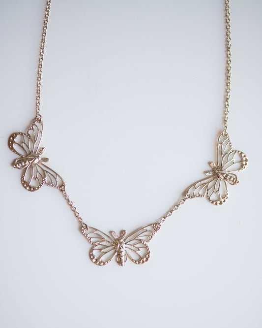 Triple Butterfly Necklace