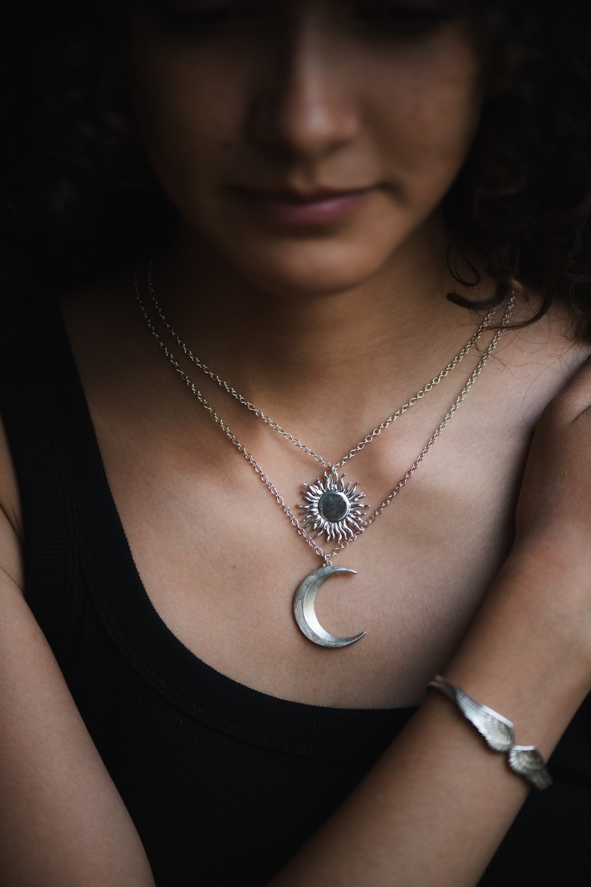 Moon Pendant in Sterling Silver