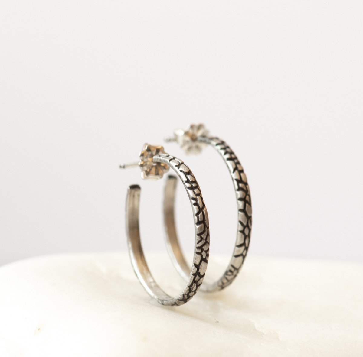 Reptile Texture Hoop Earrings