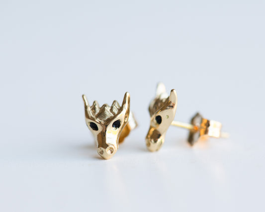 Dragon Stud Earrings | 18K Gold