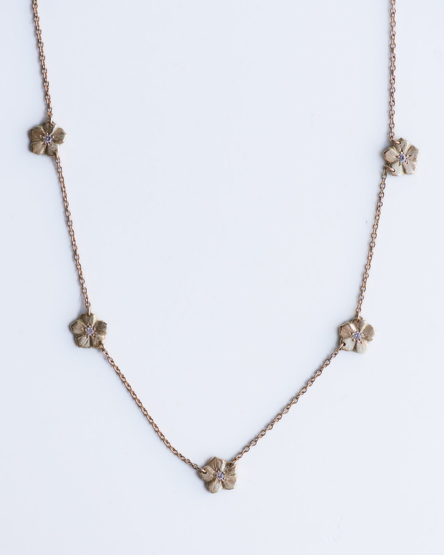Forget-Me-Not Diamond Necklace in 18K Gold