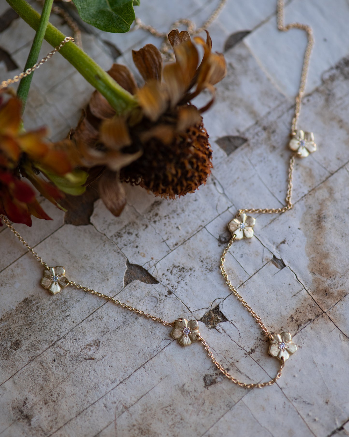 Forget Me Not Station Necklace