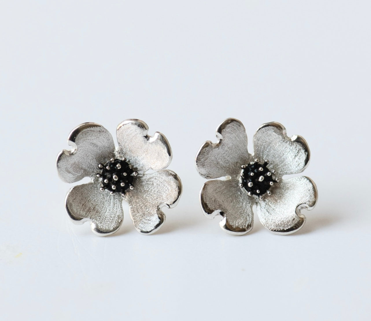 Dogwood Flower Stud Earrings | Sterling Silver