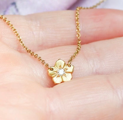 Forget-Me-Not Necklace | 18K Gold & Diamond