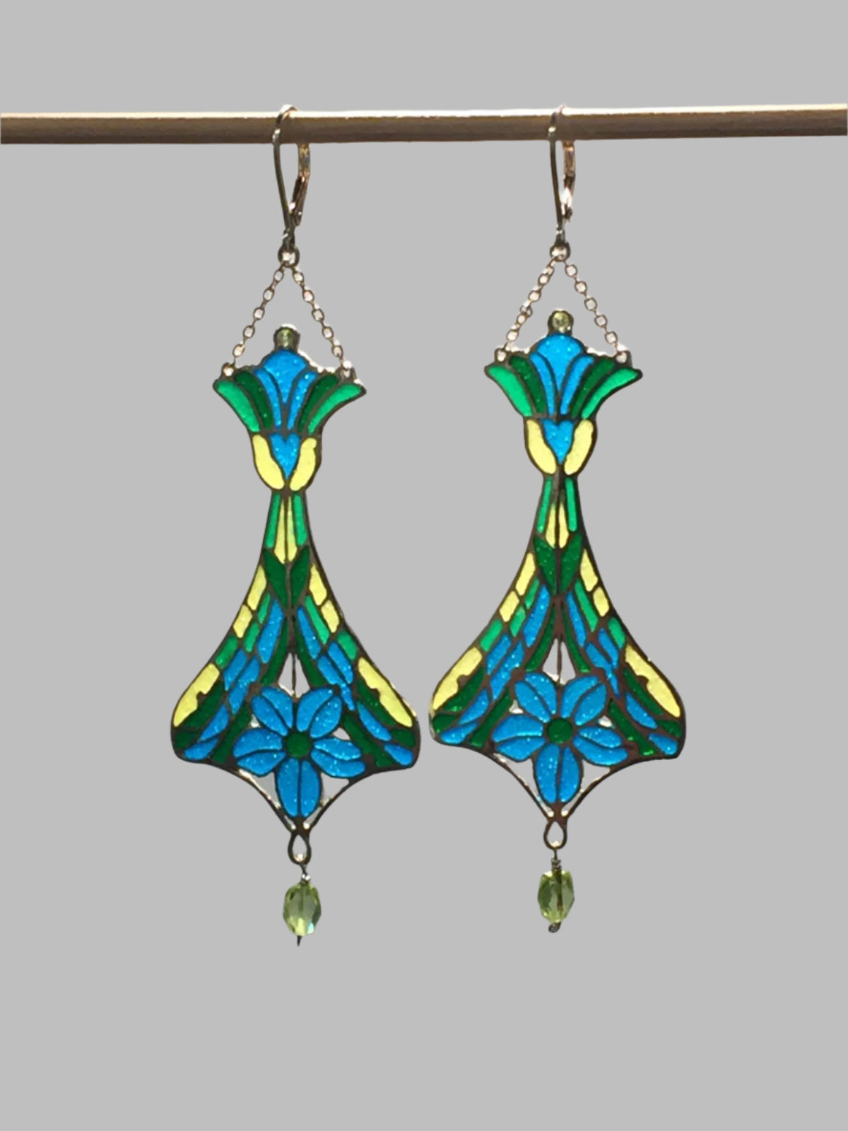 Plique-a-Jour Enameled Earrings