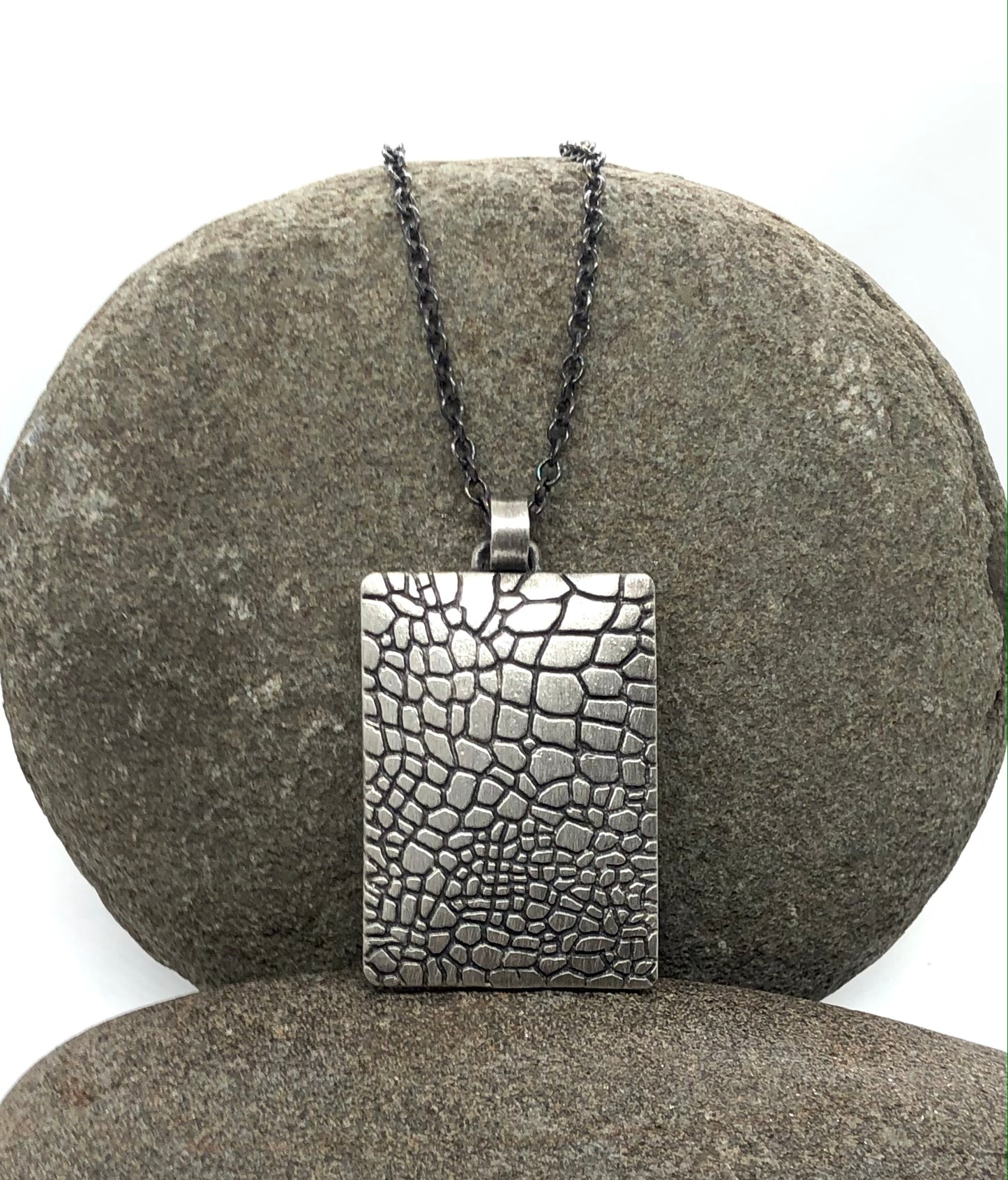 Reptile Texture Rectangular Necklace