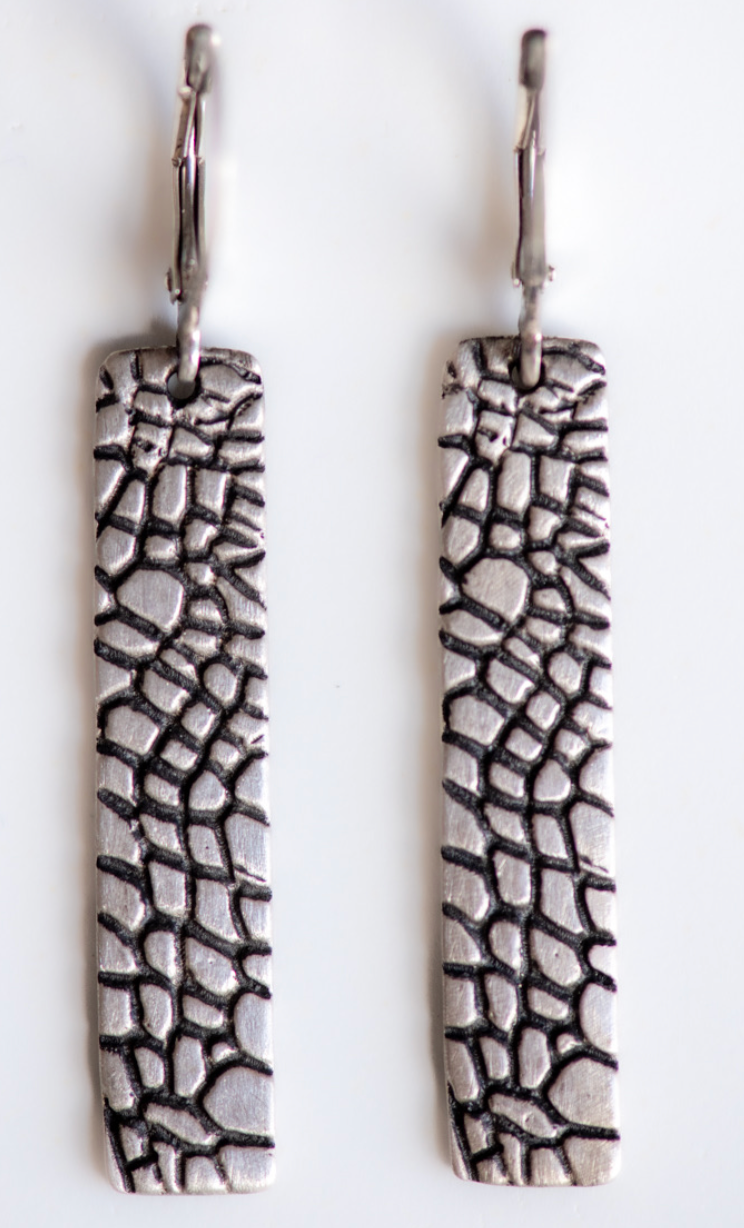Reptile Texture Leverback Earrings
