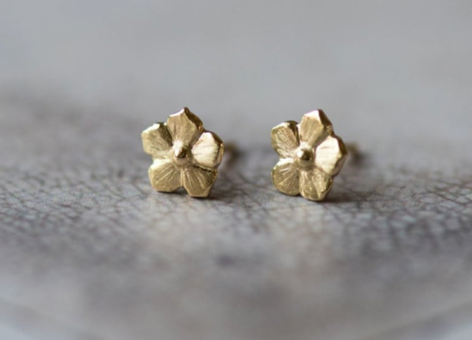 Forget-Me-Not Stud Earrings 18K Gold