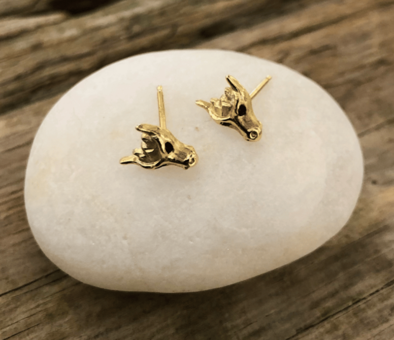 Dragon Stud Earrings in 18K Gold