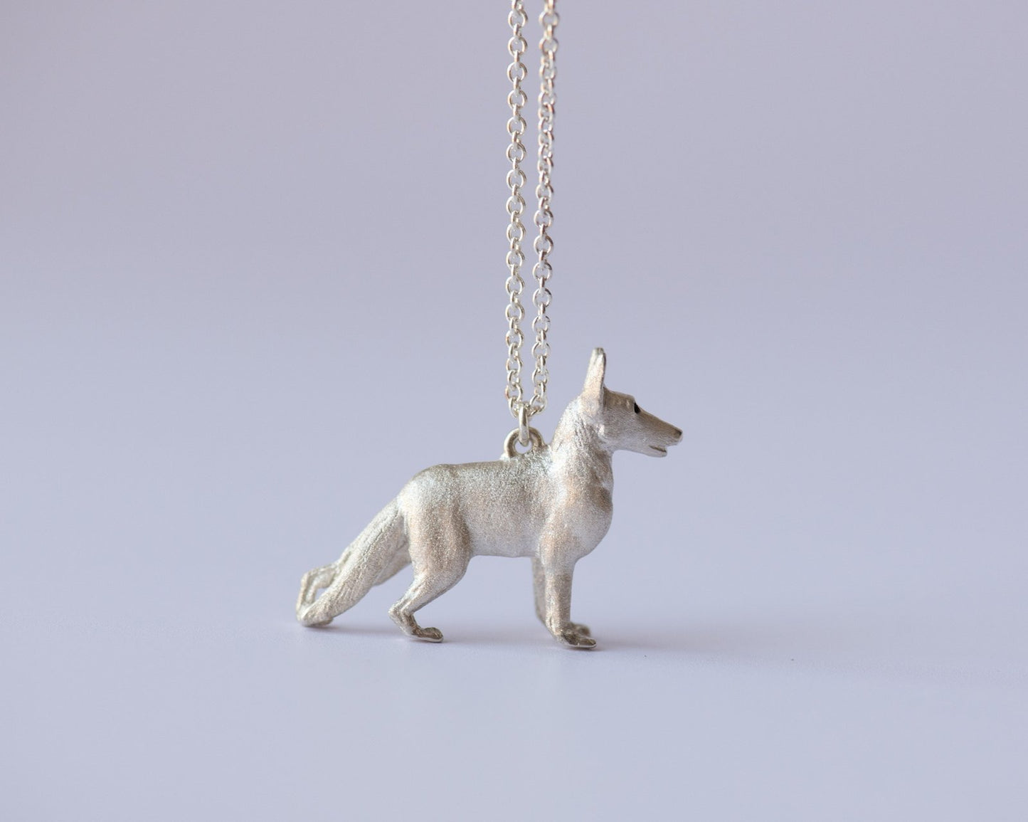 German Shepherd Pendant in Sterling Silver