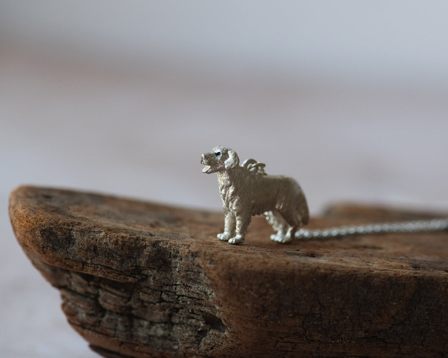 Golden Retriever Pendant in Sterling Silver