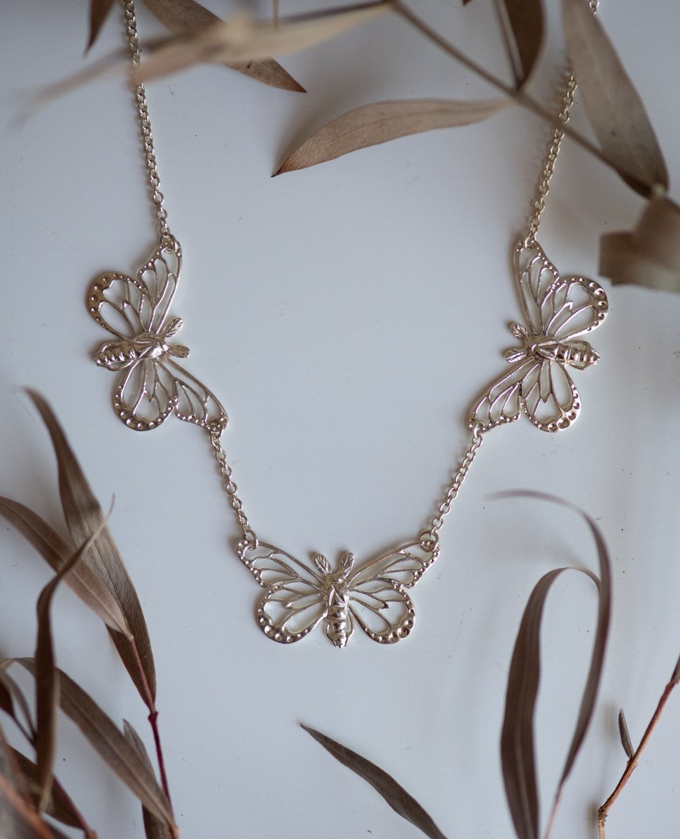 Triple Butterfly Necklace