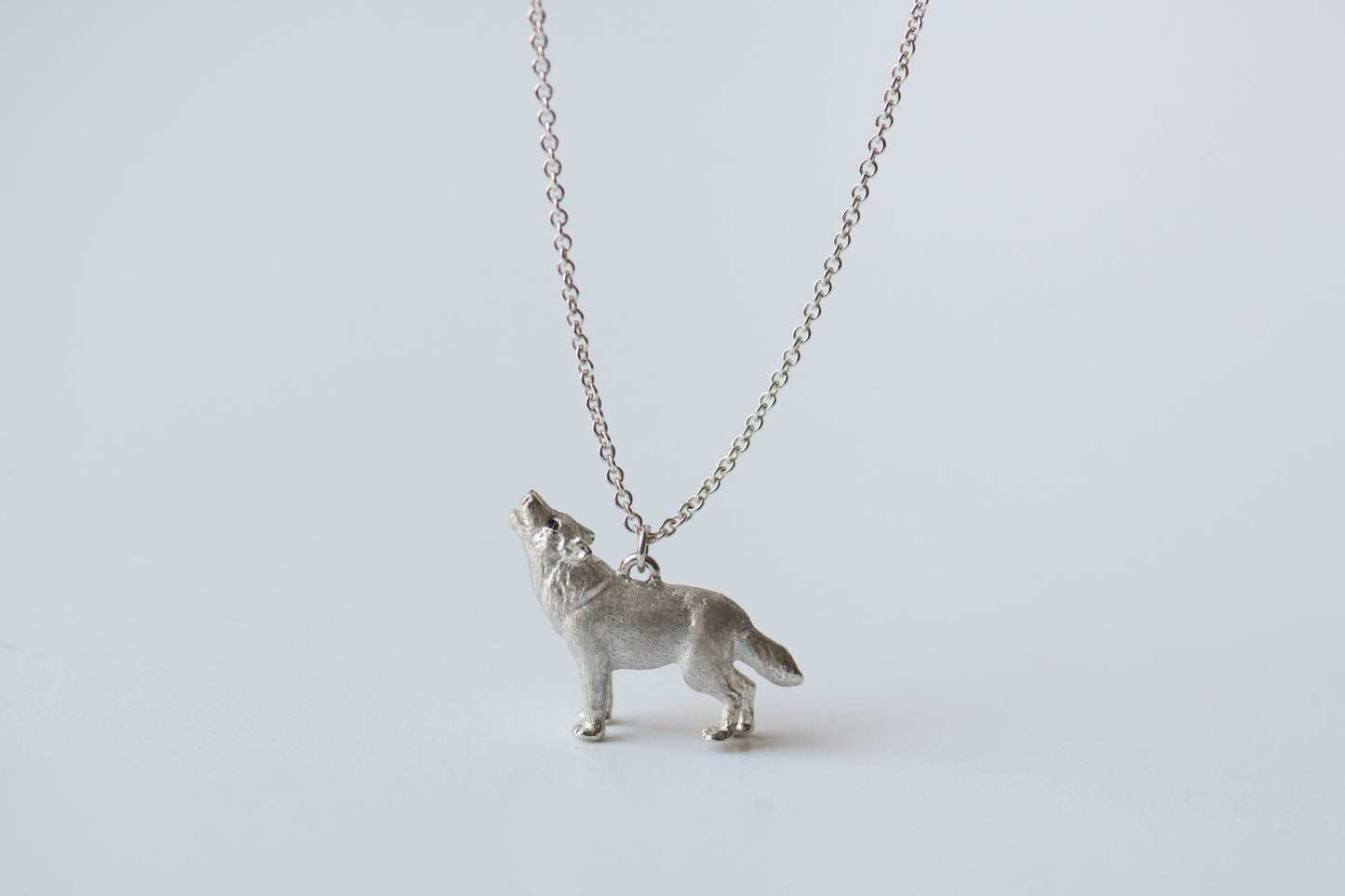 Wolf Pendant in Sterling Silver