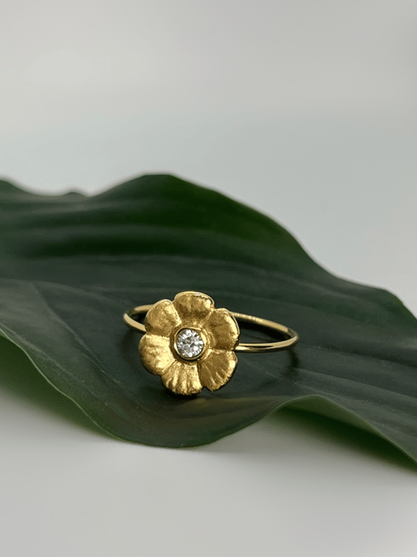 18K Gold Wild Rose Ring