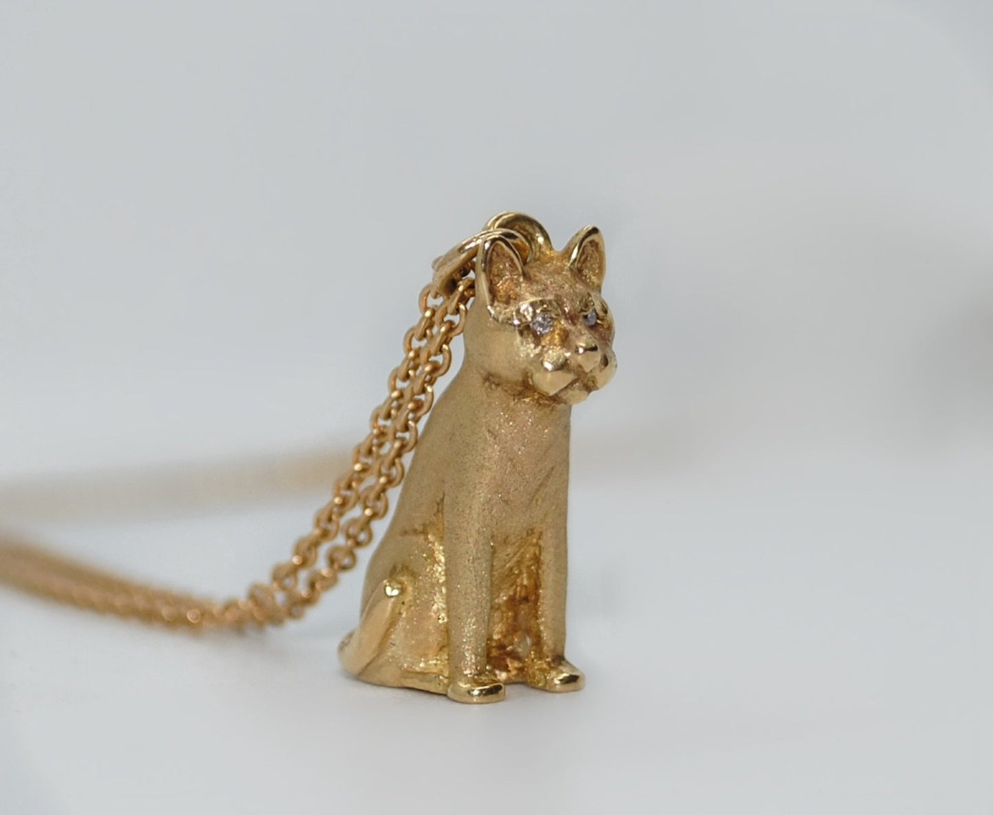 18K Gold Cat Pendant