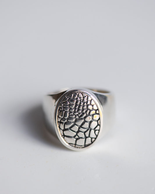 Reptile Texture Signet Ring