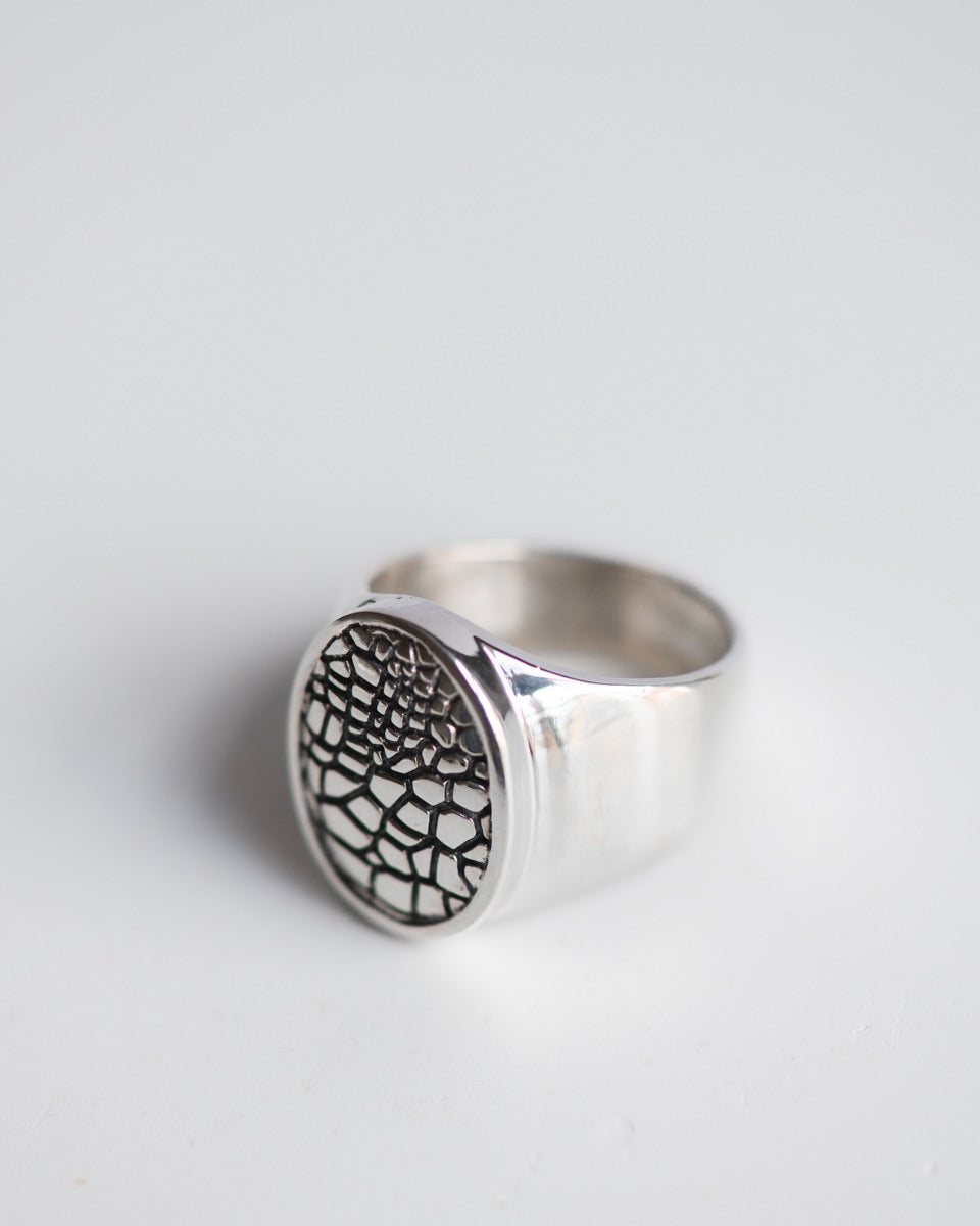Reptile Texture Signet Ring