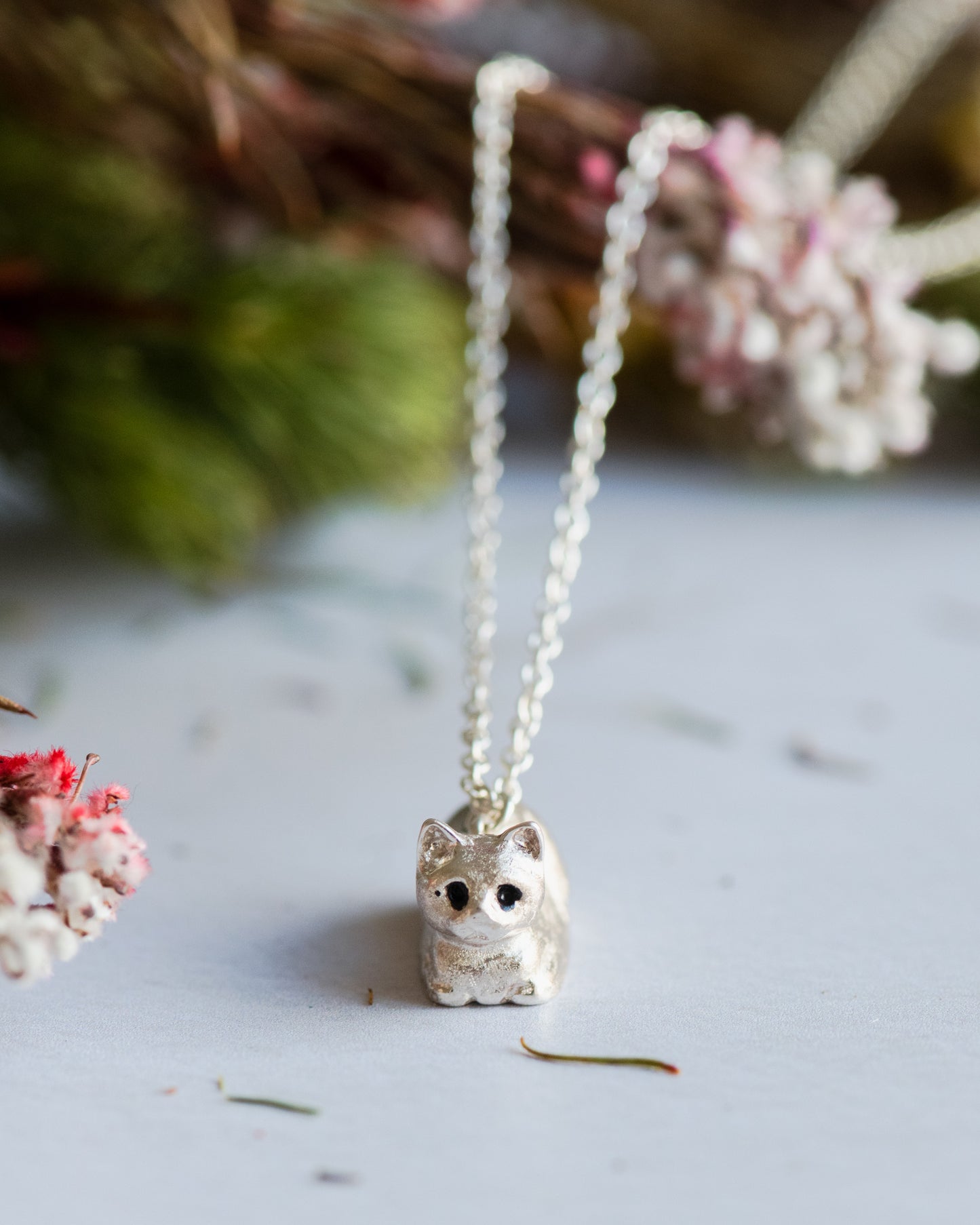 Cat Loaf Pendant in Sterling Silver