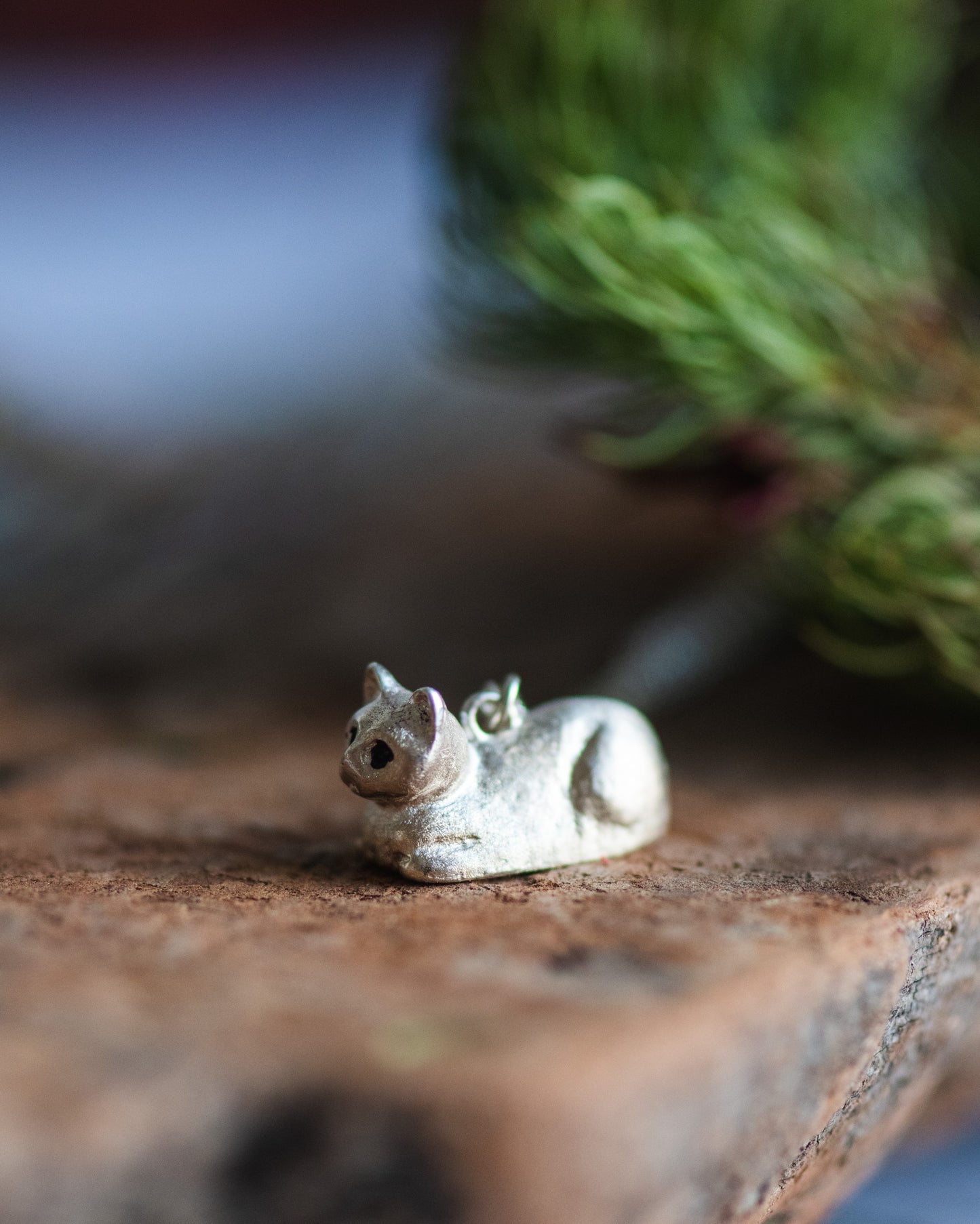 Cat Loaf Pendant in Sterling Silver