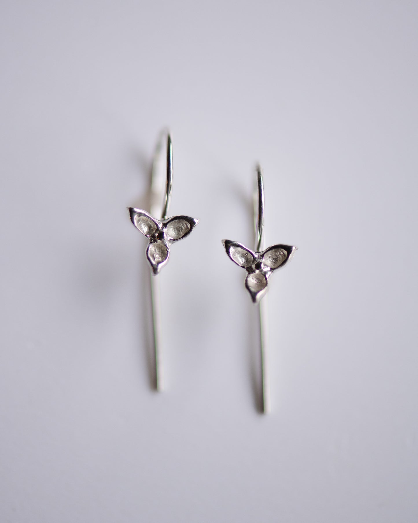 Trillium Hook Earrings | Sterling Silver