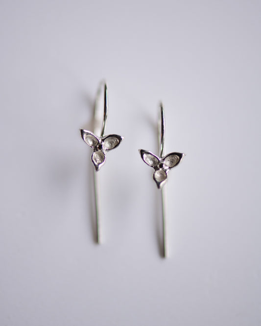Trillium Hook Earrings | Sterling Silver