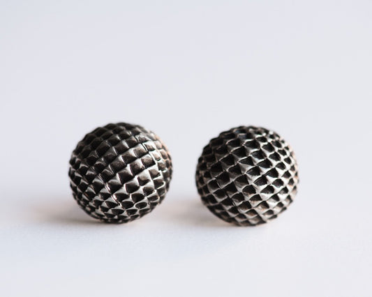 Scales Texture Button Earrings