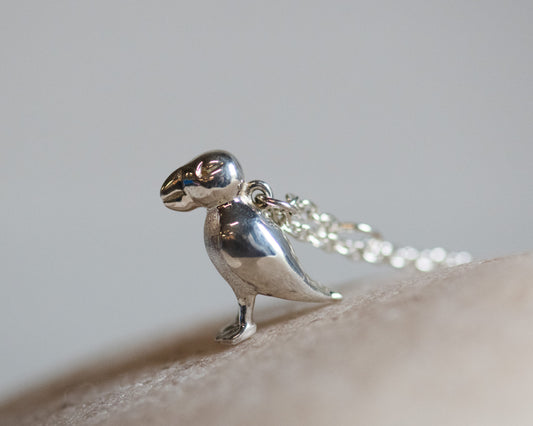 Puffin Pendant in Sterling Silver