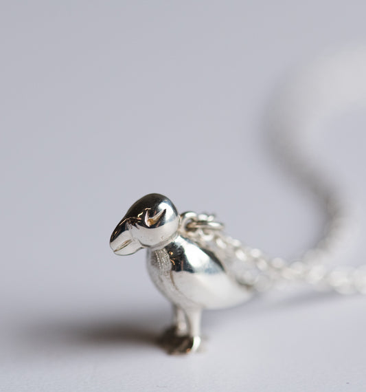 Puffin Pendant in Sterling Silver