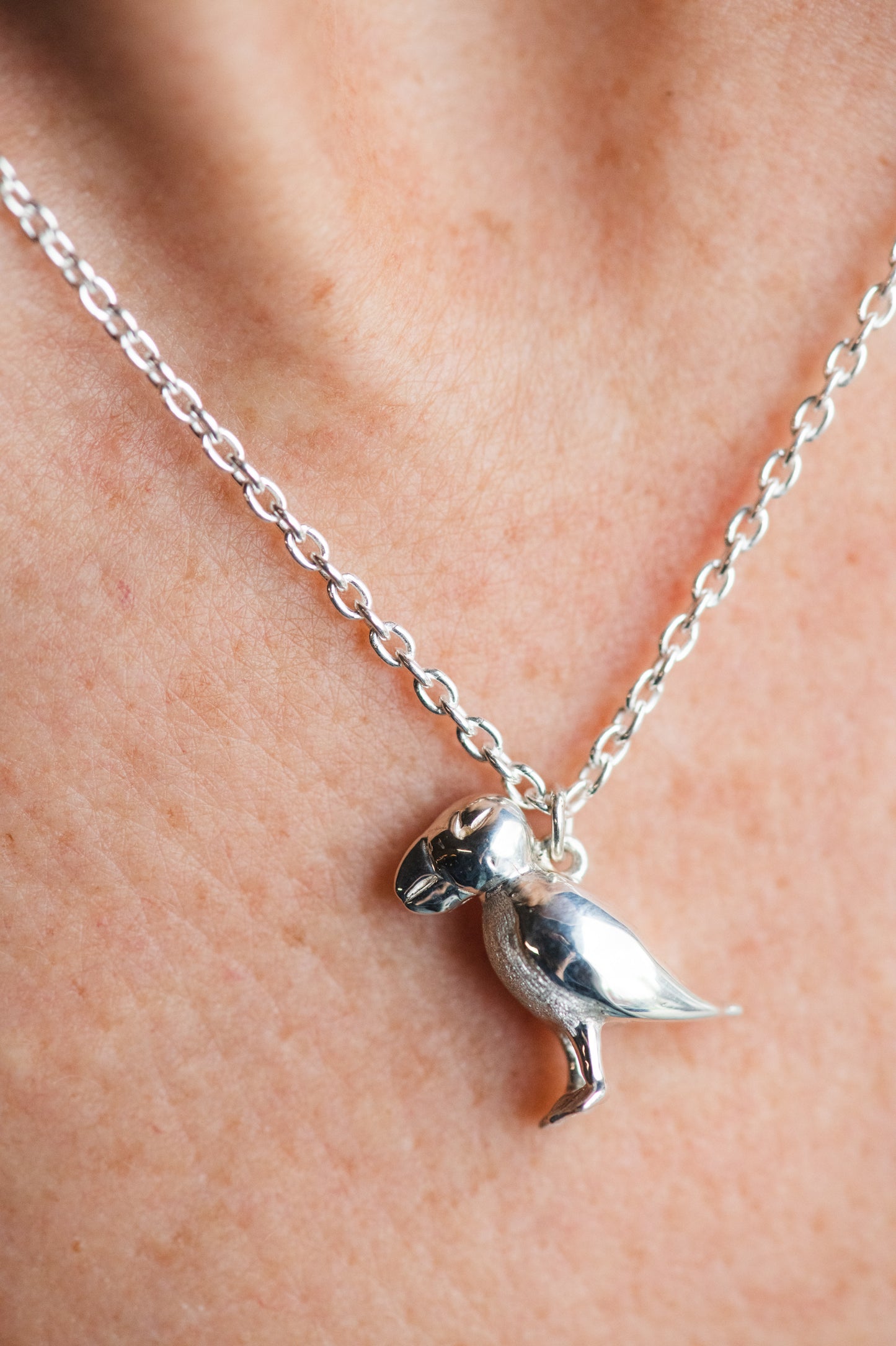 Puffin Pendant in Sterling Silver