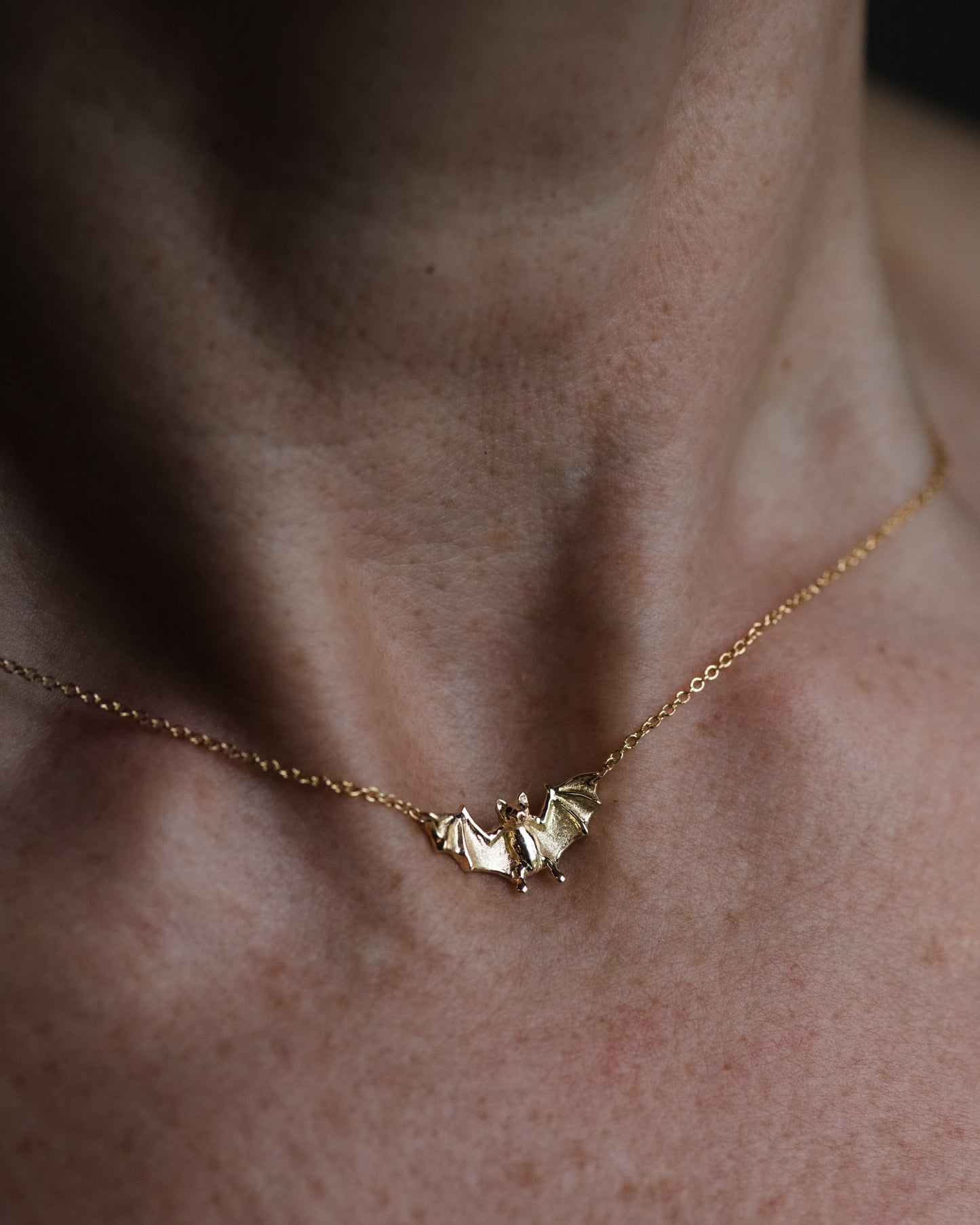 Bat Necklace in 18K Gold