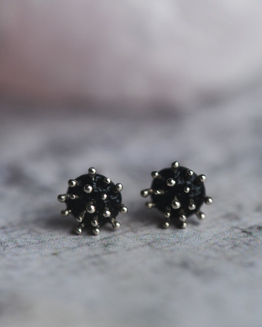 Dogwood Crown Stud Earrings in Sterling Silver