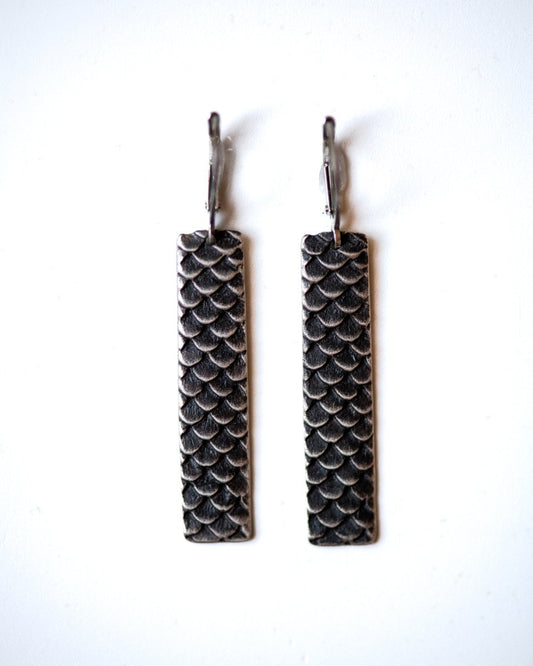 Scales Texture Long Earrings
