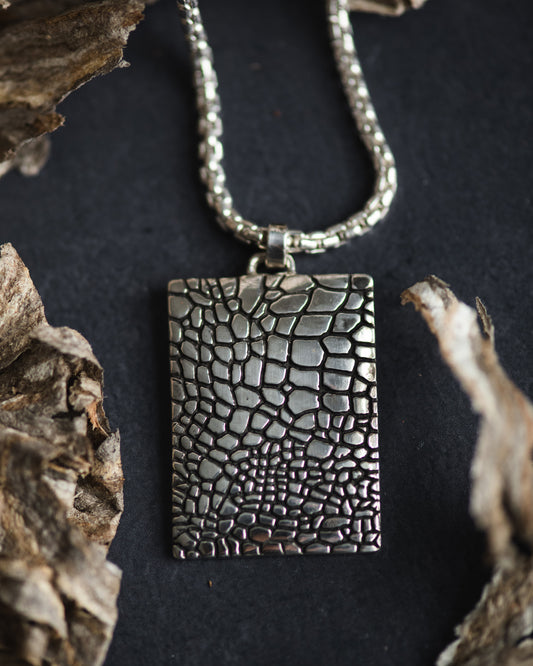 Reptile Texture Rectangular Pendant