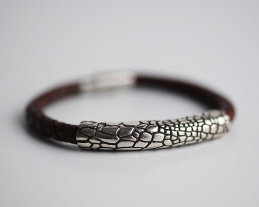 Reptile Texture Leather Bracelet