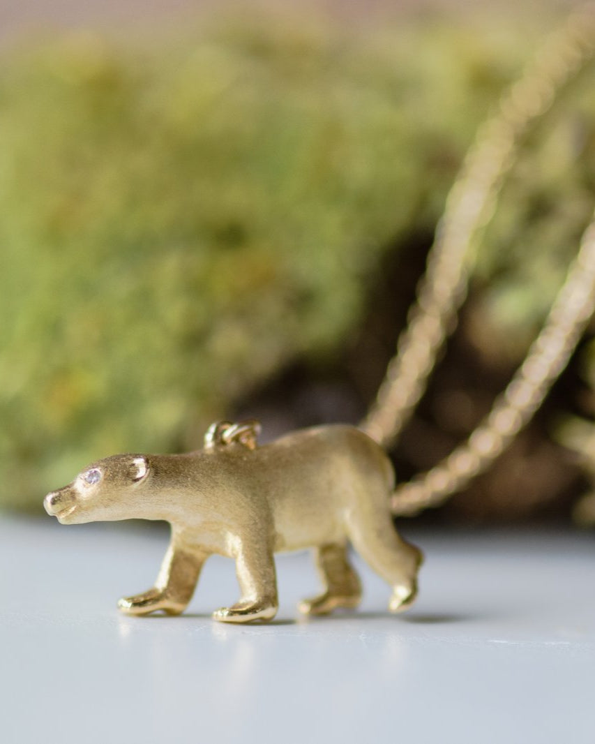 18K Gold Polar Bear Pendant