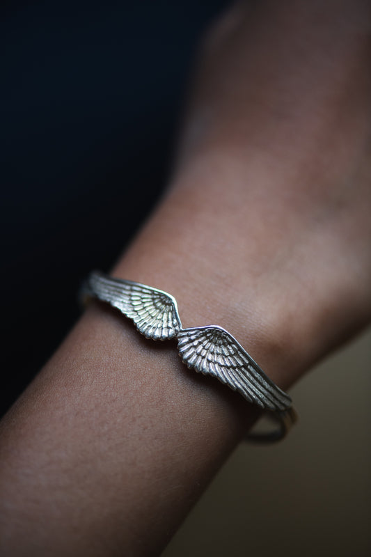 Wing Cuff Bracelet in Sterling Silver
