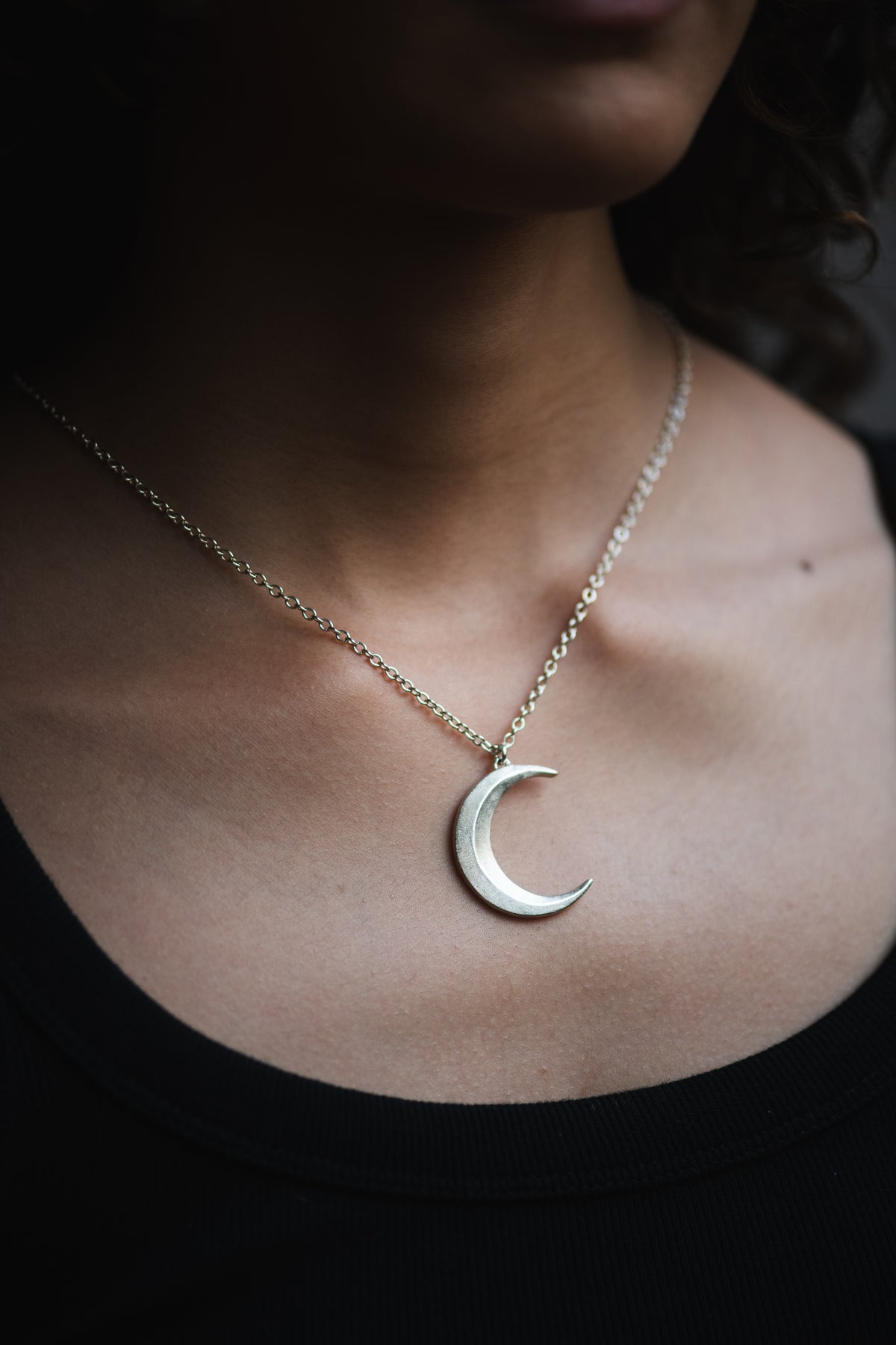 Moon Pendant in Sterling Silver
