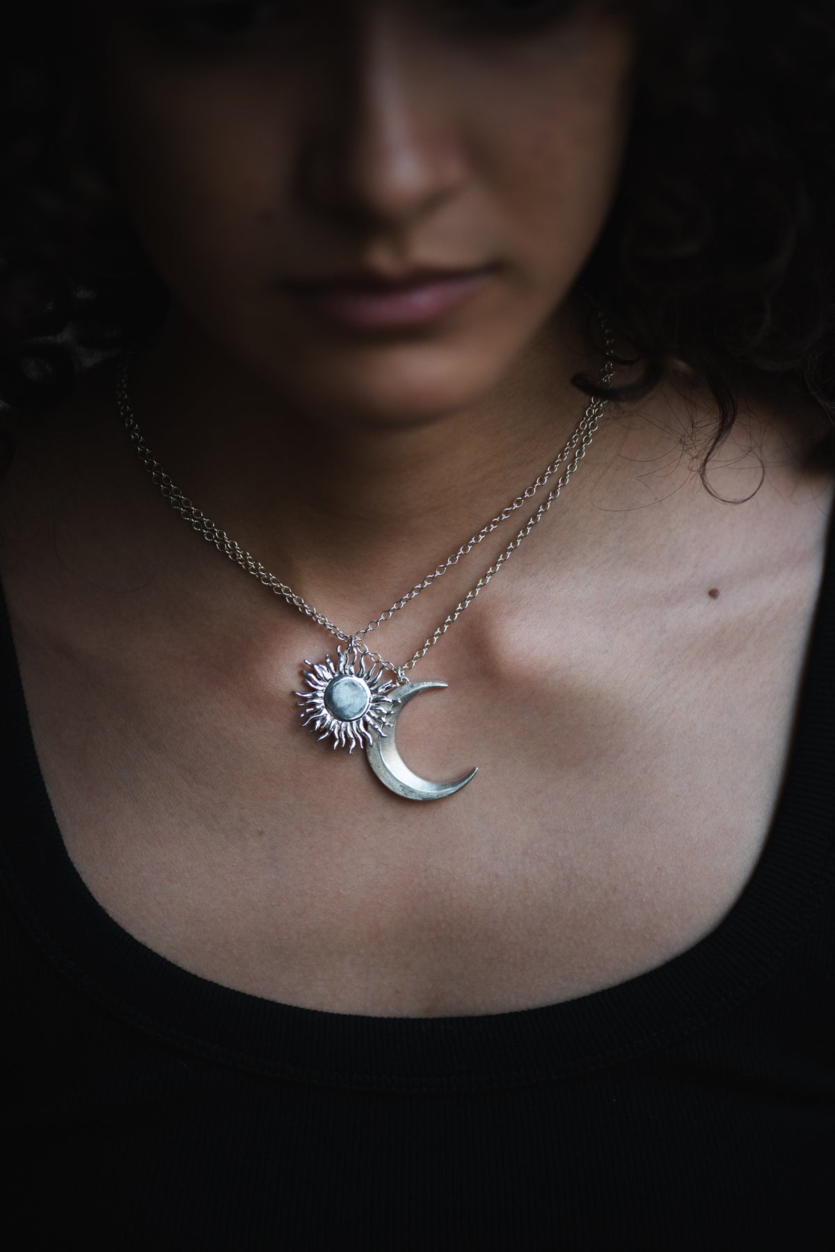 Moon Pendant in Sterling Silver