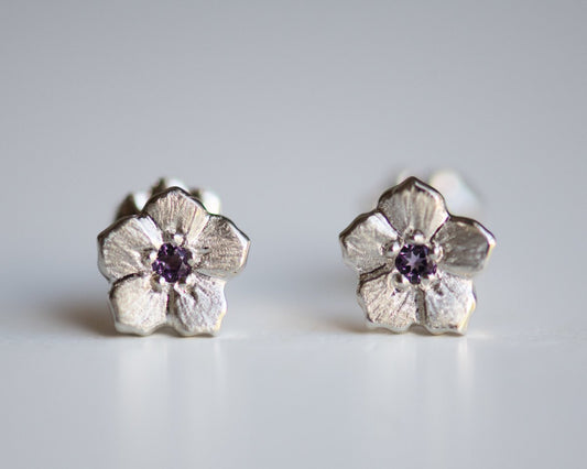 Forget-Me-Not Stud Earrings in Sterling Silver