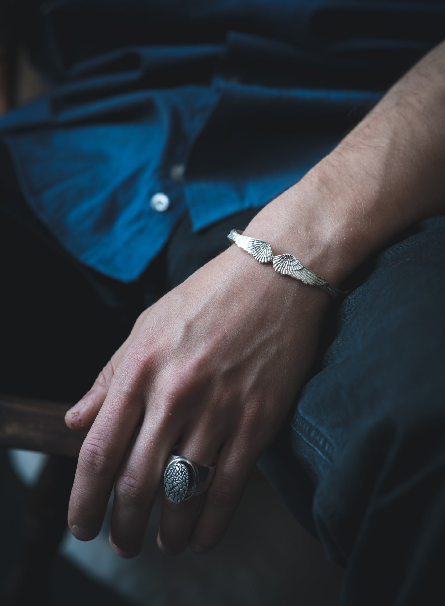 Wing Cuff Bracelet in Sterling Silver