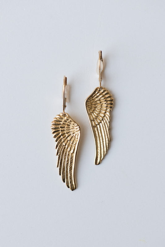 18K Gold Wing Earrings