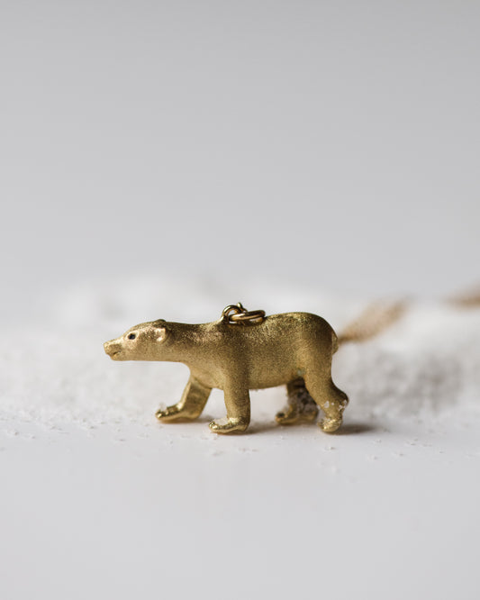 Polar Bear Pendant in 18K Gold